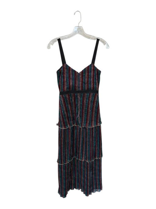 Saylor Size XS Black & Multi Polyester Blend Sleeveless Ribbed Metallic Dress Black & Multi / XS