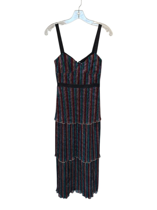 Saylor Size XS Black & Multi Polyester Blend Sleeveless Ribbed Metallic Dress Black & Multi / XS