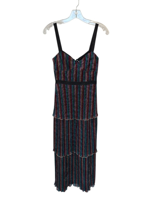 Saylor Size XS Black & Multi Polyester Blend Sleeveless Ribbed Metallic Dress Black & Multi / XS
