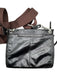 Hobo Black & Brown Leather Canvas Strap Crossbody silver hardware Bag Black & Brown / S