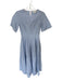 COS Size 2 Blue & White Cotton Short Cuff Sleeve Striped Maxi Back Zip Dress Blue & White / 2