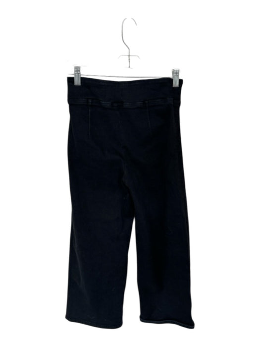 Frame Size 1/S Black Cotton Blend Waist Band Wide Leg Cropped Stretch Jeans Black / 1/S