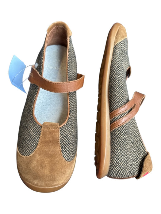 Camper Shoe Size 38 Brown & Black Canvas & Suede Round Toe Mary Jane Flats Brown & Black / 38