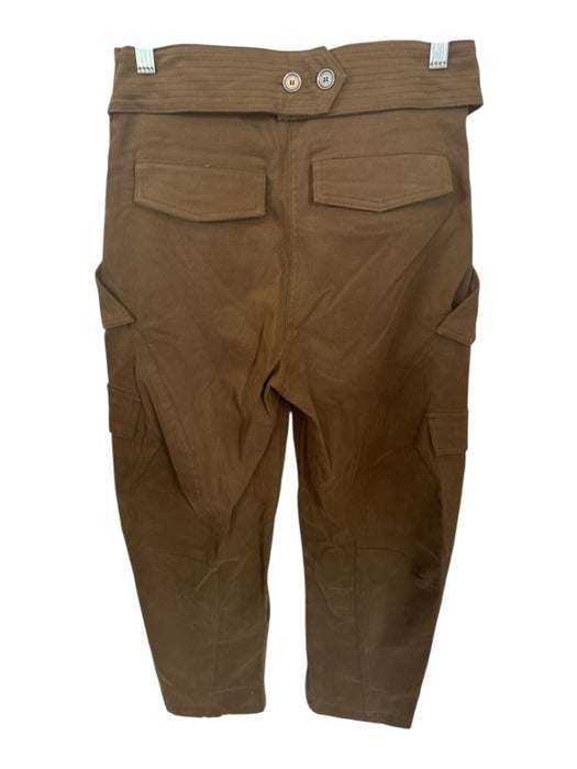 Zara Srpls Size XS Brown Cotton High Waist Cargo Pockets Wide Leg Pants Brown / XS