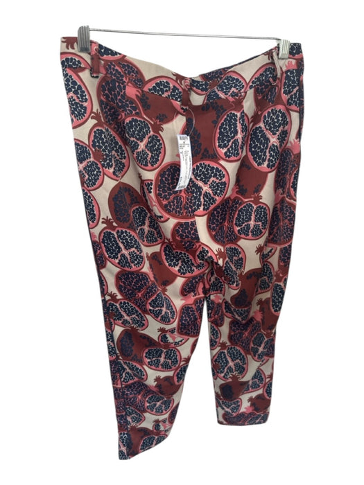 Ottod'Ame Size 2 Rust & Pink Polyester Fruit Wide Leg Trouser Pants Rust & Pink / 2