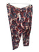 Ottod'Ame Size 2 Rust & Pink Polyester Fruit Wide Leg Trouser Pants Rust & Pink / 2