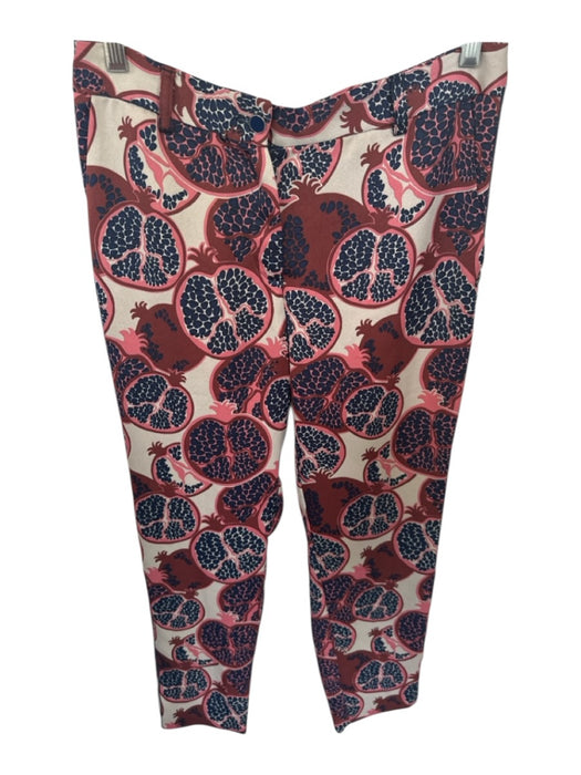 Ottod'Ame Size 2 Rust & Pink Polyester Fruit Wide Leg Trouser Pants Rust & Pink / 2
