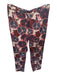 Ottod'Ame Size 2 Rust & Pink Polyester Fruit Wide Leg Trouser Pants Rust & Pink / 2