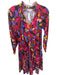 Crosby Size XS Pink & Purple Cotton & Acetate Long Balloon Sleeve Flowers Dress Pink & Purple / XS