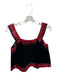 Queen of Sparkles Size M Red & Black Cotton Blend Sequins Scallopped Hem Top Red & Black / M