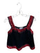 Queen of Sparkles Size M Red & Black Cotton Blend Sequins Scallopped Hem Top Red & Black / M