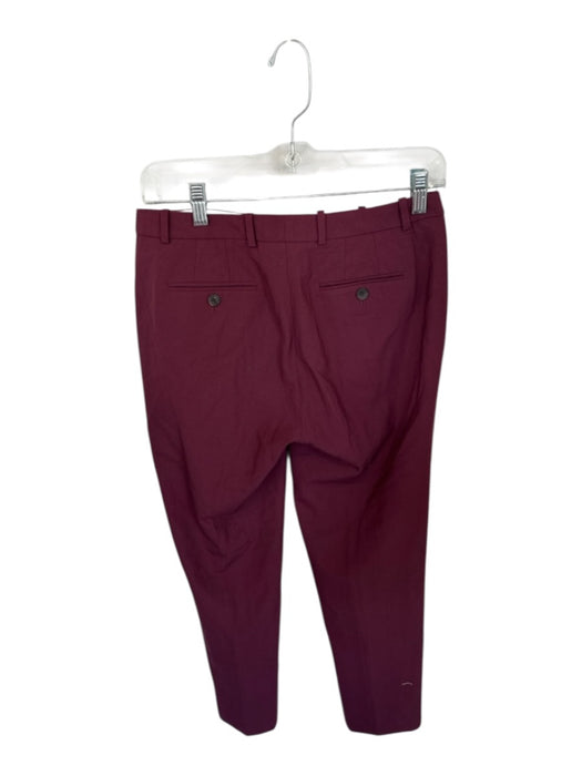 J. Crew Size 0 Maroon Wool Blend Straight Leg Trouser Pants Maroon / 0