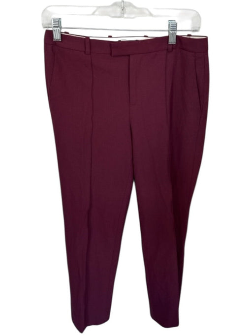 J. Crew Size 0 Maroon Wool Blend Straight Leg Trouser Pants Maroon / 0