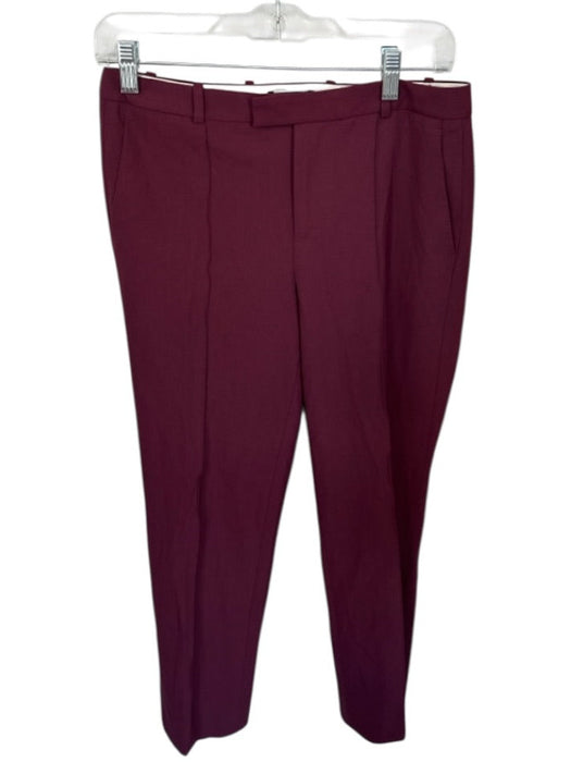J. Crew Size 0 Maroon Wool Blend Straight Leg Trouser Pants Maroon / 0