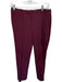 J. Crew Size 0 Maroon Wool Blend Straight Leg Trouser Pants Maroon / 0