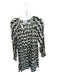 Omika Size S Cream & Black Modal Long Sleeve Flowers Drawstring Waist Dress Cream & Black / S