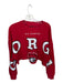 Size S Red & Black Cotton Blend Long Sleeve UGA Cropped Top Red & Black / S