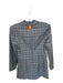Tibi Size 0 Gray & Blue Virgin Wool Blend Long Sleeve Plaid Belt Incl. Dress Gray & Blue / 0