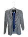 Tibi Size 0 Gray & Blue Virgin Wool Blend Long Sleeve Plaid Belt Incl. Dress Gray & Blue / 0