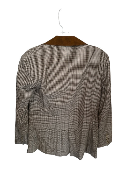 Maeve Size XXS Brown & Tan Cotton Blend Faux Suede Checkered Jacket Brown & Tan / XXS