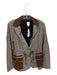 Maeve Size XXS Brown & Tan Cotton Blend Faux Suede Checkered Jacket Brown & Tan / XXS