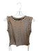 Veronica Beard Size XS Tan & White Pima Cotton Cap Sleeve Striped Top Tan & White / XS