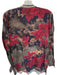 Johnny Was Size XS Maroon & Taupe Print Silk Long Sleeve Botanical Top Maroon & Taupe Print / XS