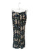 Zara Size XS Navy & Multi Viscose High Waist Botanical Wide Leg Pants Navy & Multi / XS