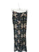 Zara Size XS Navy & Multi Viscose High Waist Botanical Wide Leg Pants Navy & Multi / XS