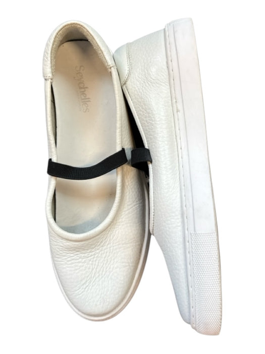 Seychelles Shoe Size 8 White & Black Leather Laceless Mary Jane Sneakers White & Black / 8