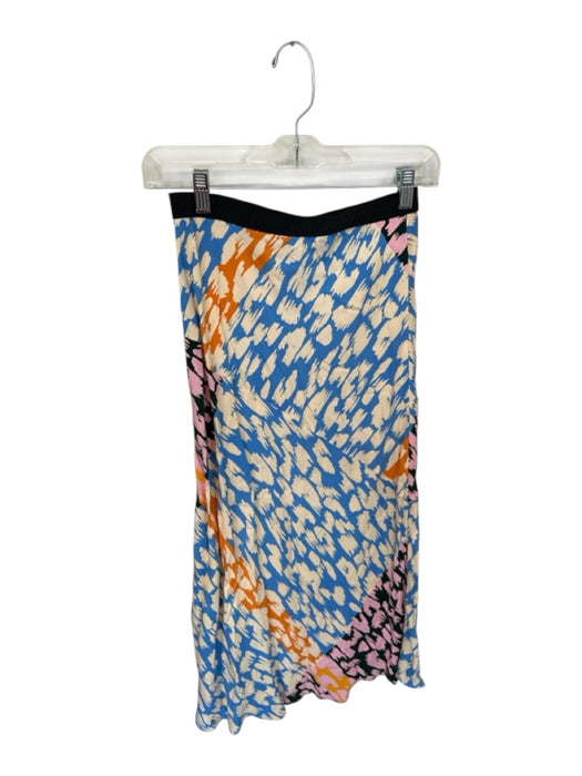 Corey lynn calter Size XS Black & Multi Viscose Blend Waist Band Slit Maxi Skirt Black & Multi / XS
