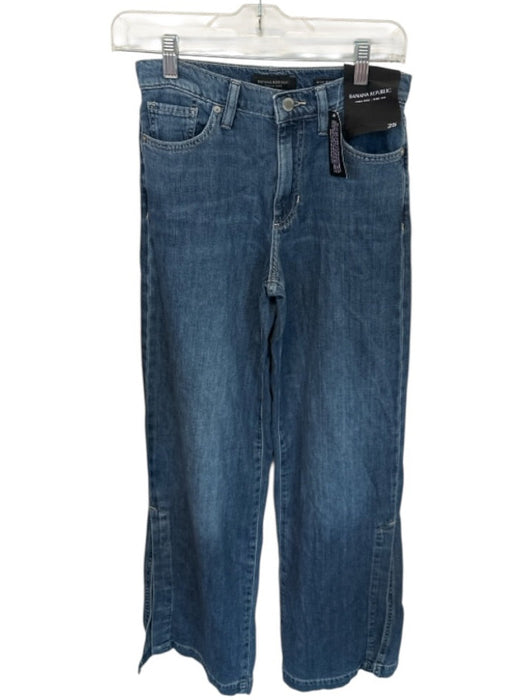 Banana Republic Size 25 Dark Wash Cotton Blend High Waist Wide Leg Jeans Dark Wash / 25