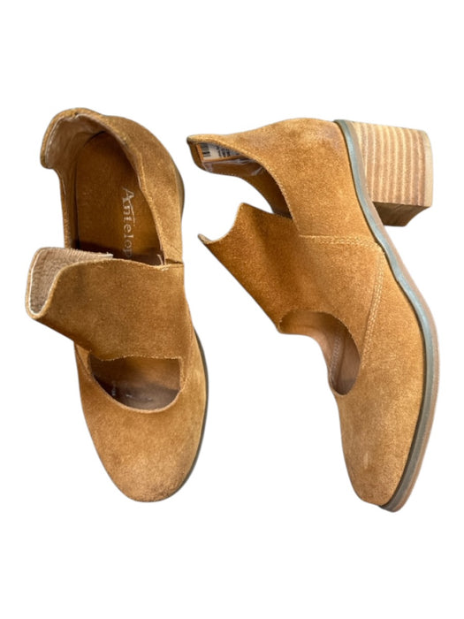 Antelope Shoe Size 37 Camel Suede Block Heel Side Cut Outs bootie Booties Camel / 37