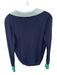 Boden Size 2 Navy & Aqua Cotton & Wool Collar Color Block Long Sleeve Sweater Navy & Aqua / 2