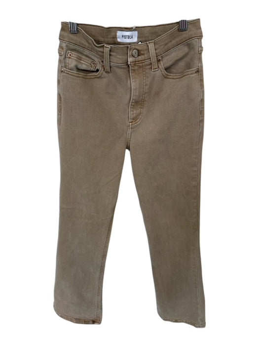 Pistola Size 26 Tan Cotton Blend High Waist Bootcut Cropped Pants Tan / 26