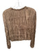 Current Air Size S Tan Polyester Long Balloon Sleeve Crinkle Ruffle collar Top Tan / S