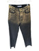 Zara Size 2 Gold & Gray Cotton Blend Coated Metallic High Waist Jeans Gold & Gray / 2