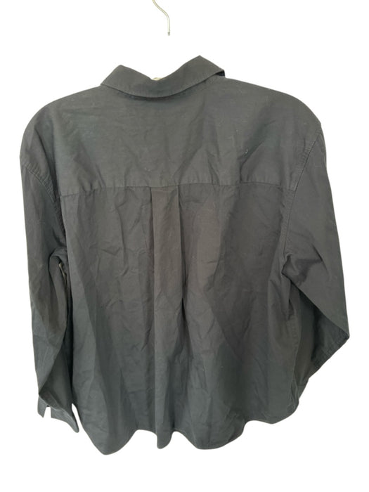 Spanx Size M Black Cotton Long Sleeve Button Down Top Black / M