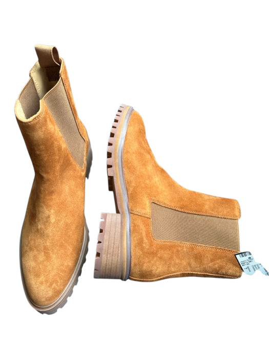 Quince Shoe Size 7 Burnt Orange Suede Rubber Sole Chelsea Boots Burnt Orange / 7