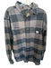 Carhartt Size L Navy & Gray Cotton Checkered Flannel Button Down Men's Shirt Navy & Gray / L