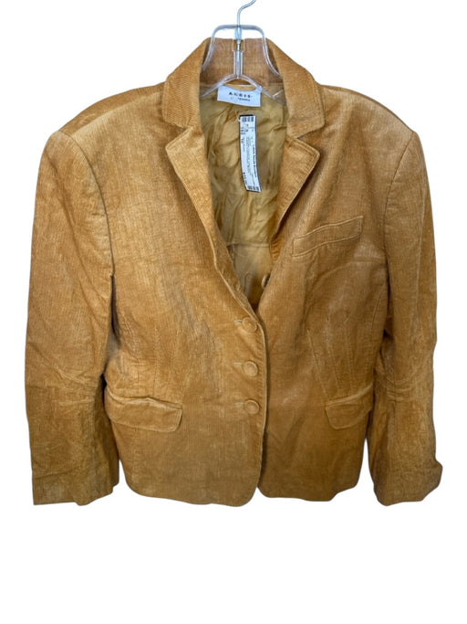 Akris Punto Size 10 Marigold Corduroy Long Sleeve Buttons Front Pockets Jacket Marigold / 10