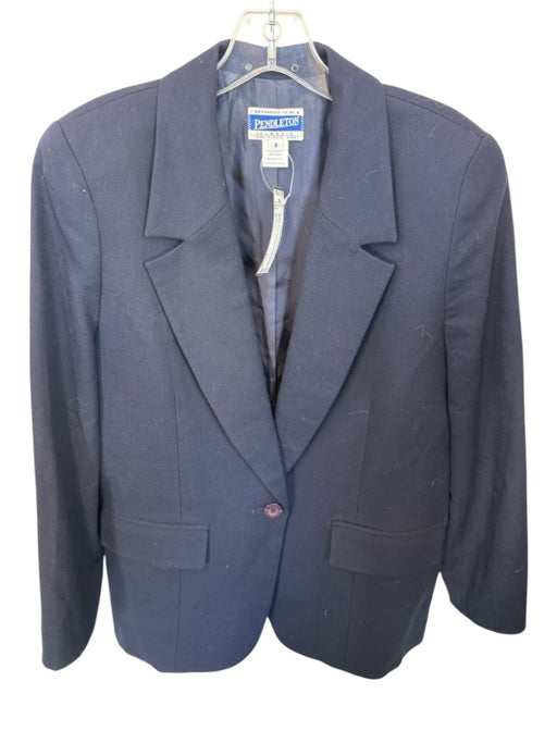 Pendleton Size 8 Navy Wool One Button Blazer Jacket Navy / 8