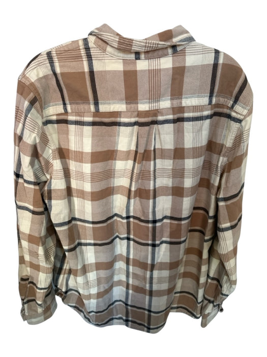 Everlane Size L Tan & Black Cotton Plaid Flannel Men's Shirt Tan & Black / L