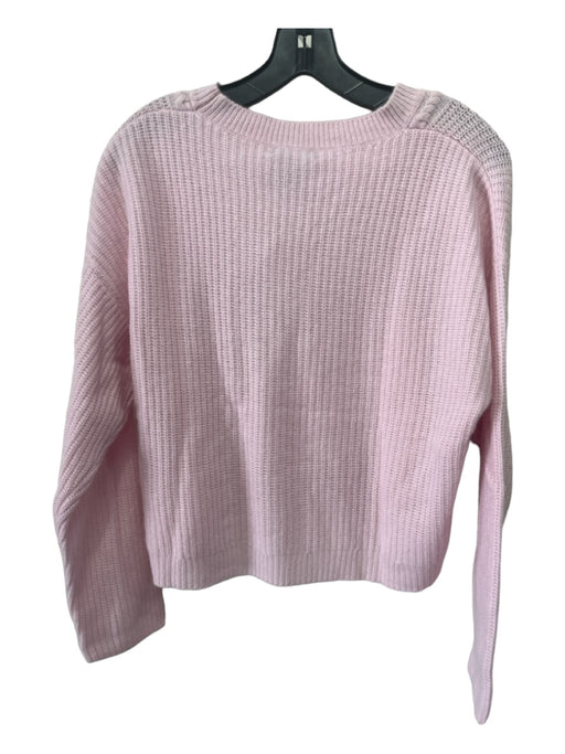 Aqua Cashmere Size S Light Pink Cashmere Cable Knit Long Sleeve Sweater Light Pink / S