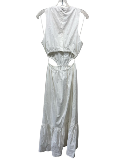 Wayf Size S White Cotton Sleeveless Side Cut Outs Elastic Waist Maxi Dress White / S