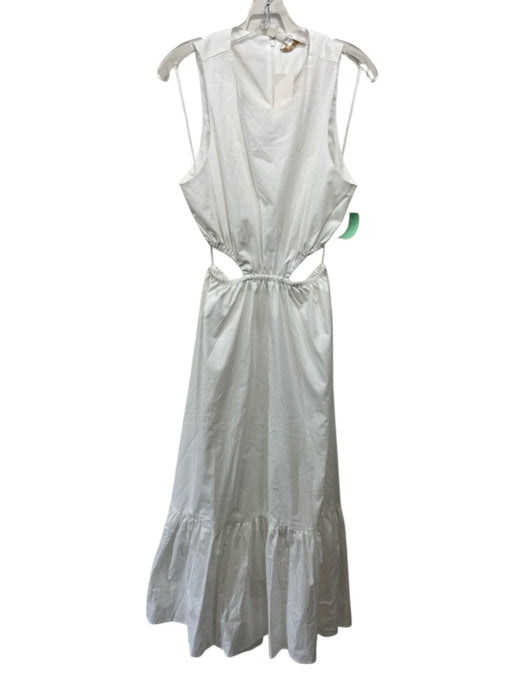 Wayf Size S White Cotton Sleeveless Side Cut Outs Elastic Waist Maxi Dress White / S