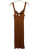 Shona Joy Size 6 Rust Brown Viscose Sleeveless Ribbed Cutout Maxi Dress Rust Brown / 6