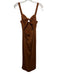 Shona Joy Size 6 Rust Brown Viscose Sleeveless Ribbed Cutout Maxi Dress Rust Brown / 6