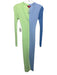Staud Size S Green & Blue Viscose Blend Ribbed Button Up Long Sleeve Dress Green & Blue / S