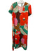 CROSBY by Mollie Burch Size S Orange, Brown & Multi Polyester Short Sleeve Dress Orange, Brown & Multi / S